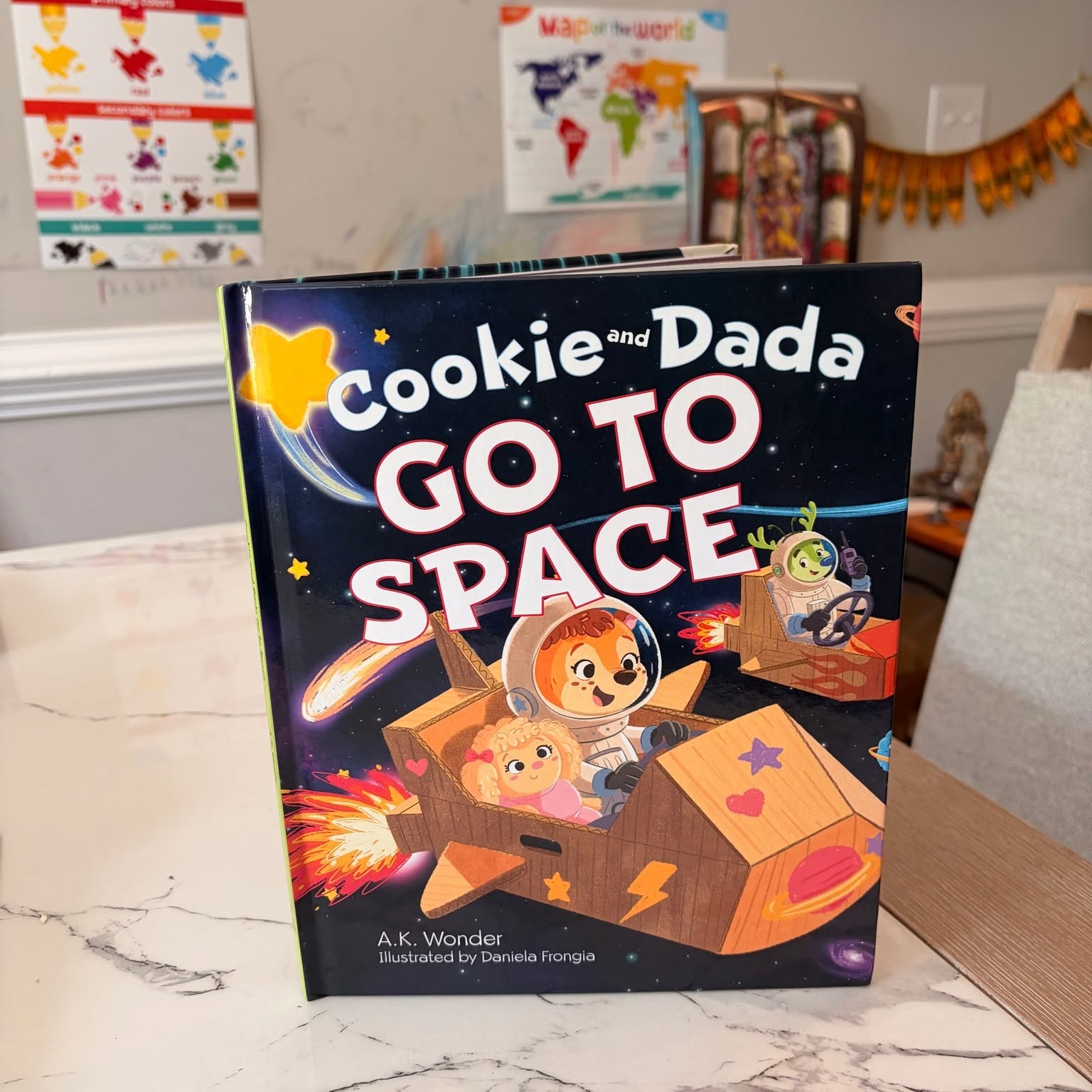 Printed Cookie and Dada Go to Space book
